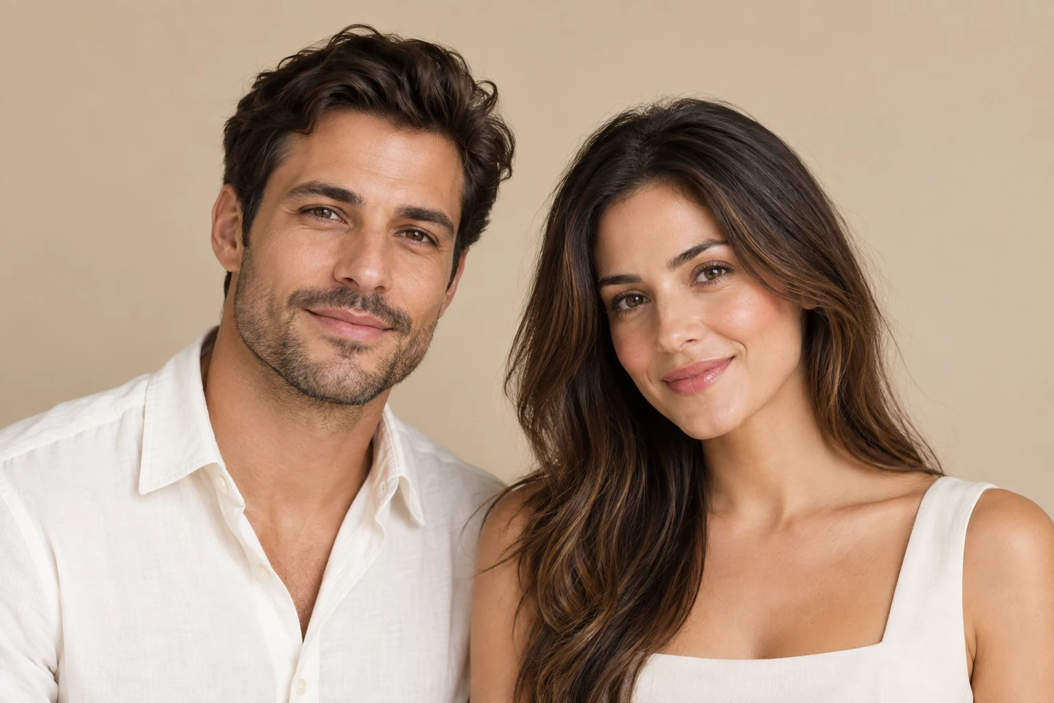 Homem e mulher jovens adultos, com aparência saudável e bem cuidada. Imagem ilustrativa.